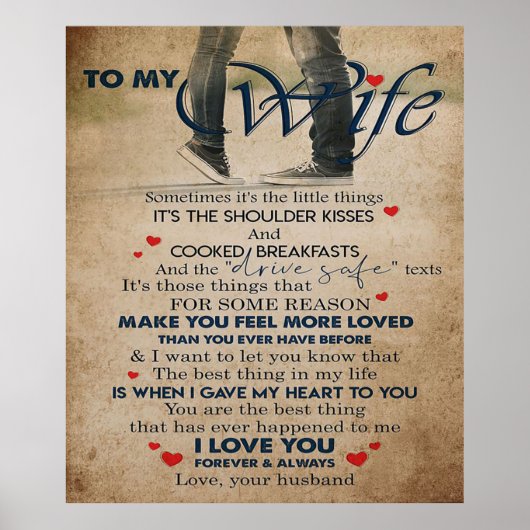 妻への愛引用文 最高の|完璧なギフト ポスター (正面)