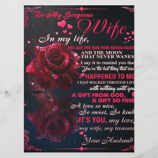 妻への手紙ギフト、カップル愛ウェディングギフト メニュー (正面)