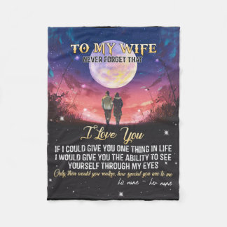 妻への手紙バレンタインデーの贈り物 フリースブランケット