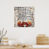 妻への手紙 |かわいいプレゼント ポスター (キッチン)