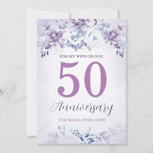 妻への特別な50周年記念カード シーズンカード (正面)