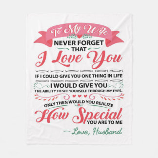 妻への特別引用文 |女性への贈り物 | フリースブランケット