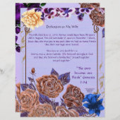 妻への献身パーソナライズされた紙 (正面/裏面)