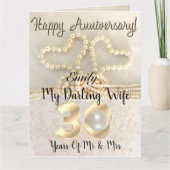 妻への真珠の結婚30周年記念カード カード (正面)