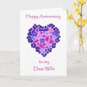 妻への結婚記念日カード - フラワーパワー カード (黄色い花)