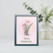 妻への美しい周年記念のプレゼント ポストカード (スタンド正面)