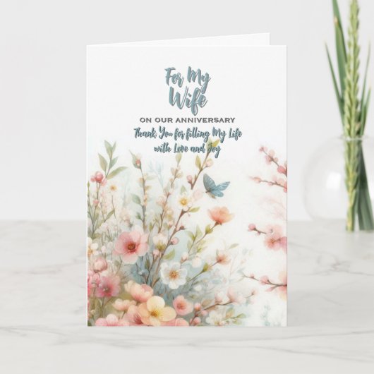 妻への記念日グリーティングカード サンキューカード (正面)