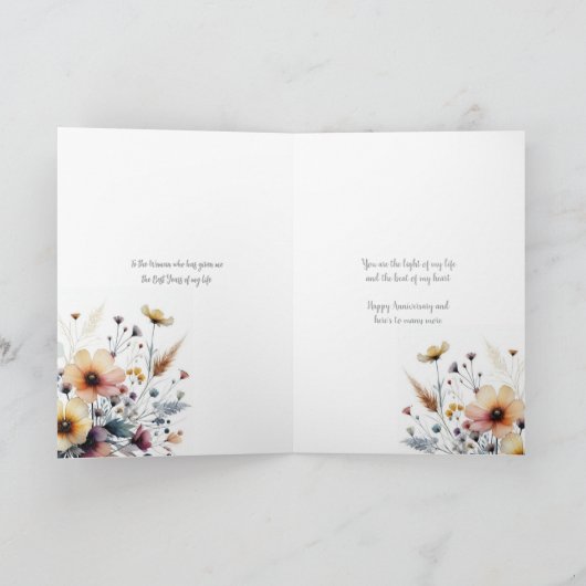 妻への記念日グリーティングカード サンキューカード (内部)