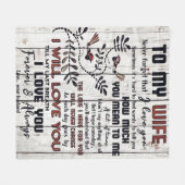 妻への贈与 |私の妻に素敵な手紙 フリースブランケット (正面(横))