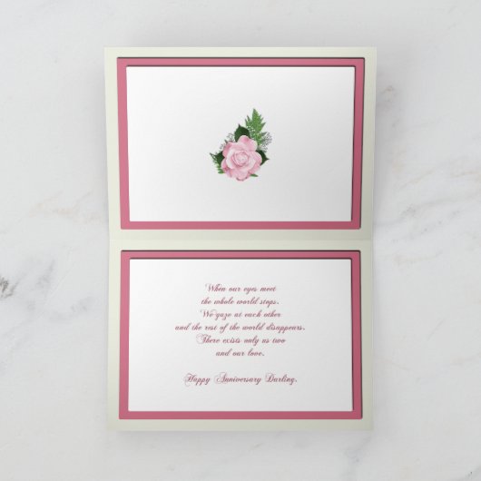 妻への11周年結婚記念日のローズ カード (内部)