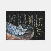 妻へパーソナライズされたの手紙 フリースブランケット (正面(横))