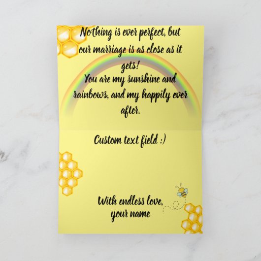 妻へビーカスタムとレインボーカードの記念日 カード (内部)