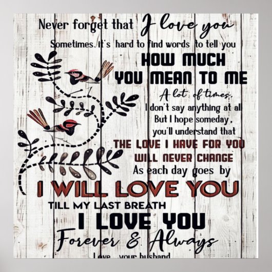 妻へ |ホームデコールギフト |現在の妻 ポスター (正面)