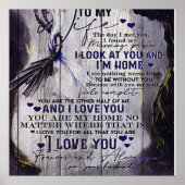 妻へ |妻おもしろいへの引用文 |新しいホームギフト ポスター (正面)