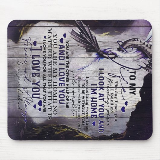 妻へ |妻おもしろいへの引用文 |新しいホームギフト マウスパッド (正面)