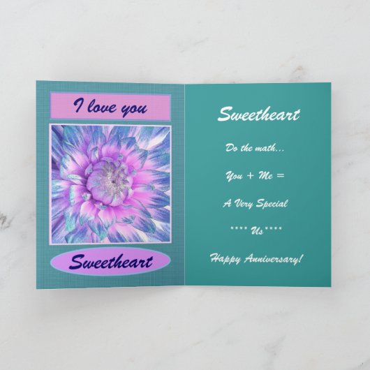 妻へ – Happy 35th Anniversary カード (内部)