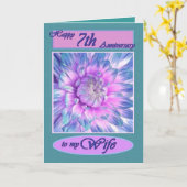 妻へ – Happy 7th Anniversary カード (黄色い花)