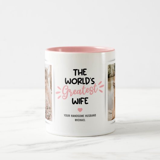 妻もっとも偉大2写真2トーンのコーヒーマグ ツートーンマグカップ (中央)