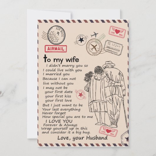 妻を愛する人 | 私の妻へ 愛してる 愛する夫 招待状 (正面)