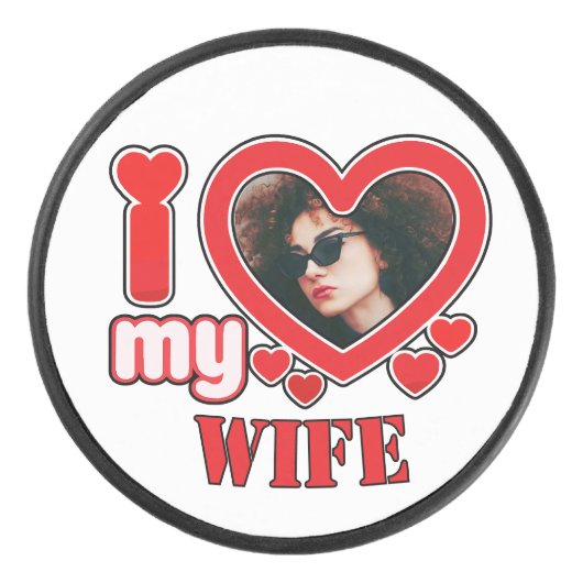 妻を愛すパーソナライズされた アイスホッケーパック (正面)