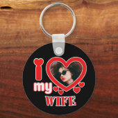 妻を愛すパーソナライズされた キーホルダー (正面)
