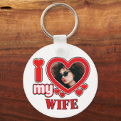 妻を愛すパーソナライズされた キーホルダー (正面)