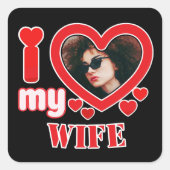 妻を愛すパーソナライズされた スクエアシール (正面)
