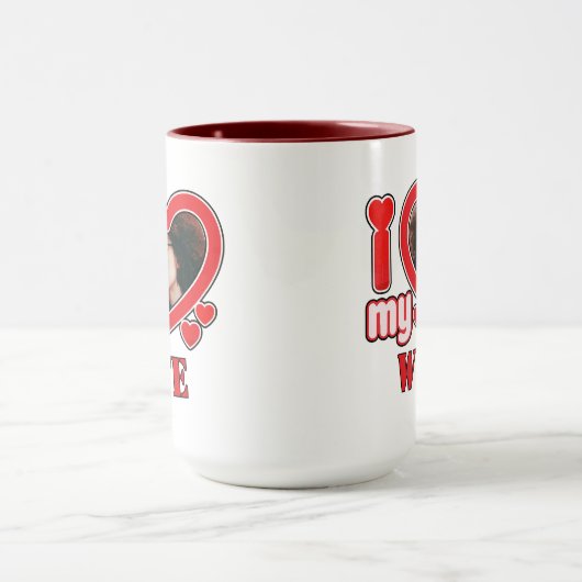 妻を愛すパーソナライズされた マグカップ (中央)