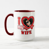 妻を愛すパーソナライズされた マグカップ (左)