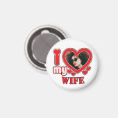 妻を愛すパーソナライズされた マグネット (正面/裏面)