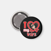 妻を愛すパーソナライズされた マグネット (正面/裏面)