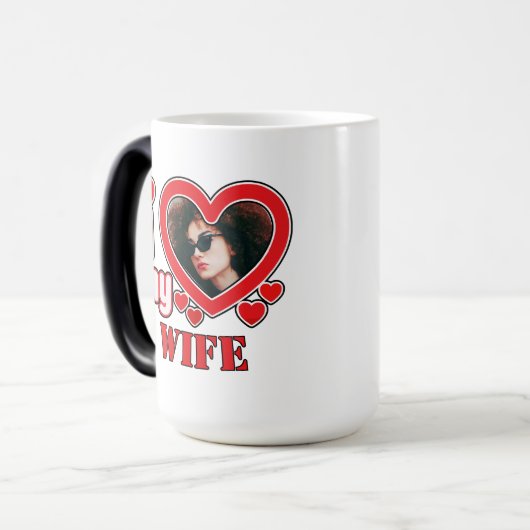 妻を愛すパーソナライズされた モーフィングマグカップ (正面左)
