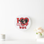 妻を愛すパーソナライズされた ラウンド壁時計 (ホーム)