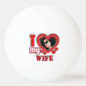 妻を愛すパーソナライズされた 卓球ボール (裏面)