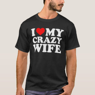 妻を愛熱狂するしハート夫のユーモア Tシャツ