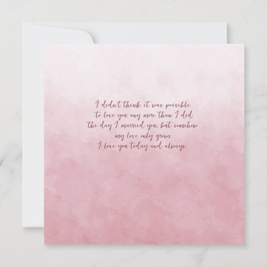 妻アニバーサリーピンクローゼス ノートカード (裏面)