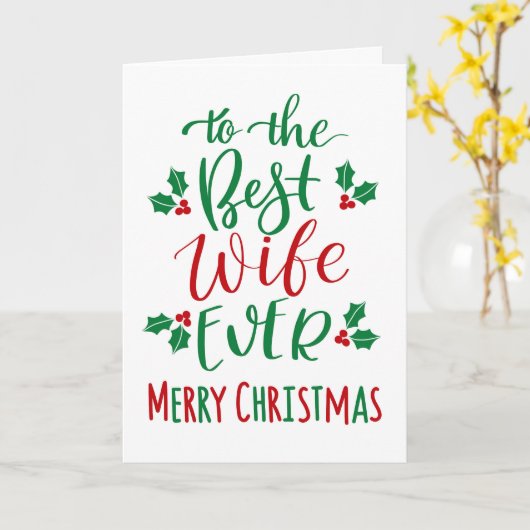 妻エバ最高のーメリークリスマスタイポグラフィ カード (黄色い花)