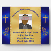 妻カスタムと牧師の記念撮影ギフト フォトプラーク (正面)