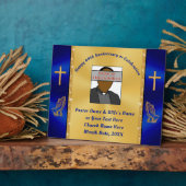 妻カスタムと牧師の記念撮影ギフト フォトプラーク (側面)