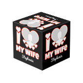 妻カスタムを愛する – 名前と写真の追加 フォトキューブ (裏面アングル)