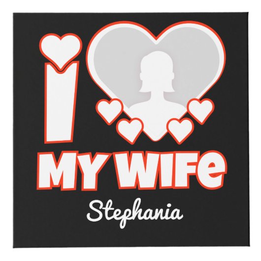 妻カスタムを愛する – 名前と写真の追加 フォトキューブ (正面)