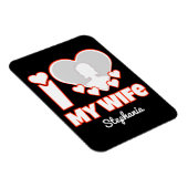 妻カスタムを愛する – 名前と写真の追加 マグネット (右側)