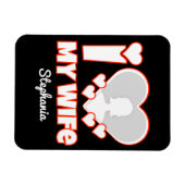 妻カスタムを愛する – 名前と写真の追加 マグネット (横)