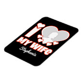 妻カスタムを愛する – 名前と写真の追加 マグネット (左側)