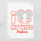 妻カスタムを愛する – 名前と写真の追加 招待状 (正面/裏面)