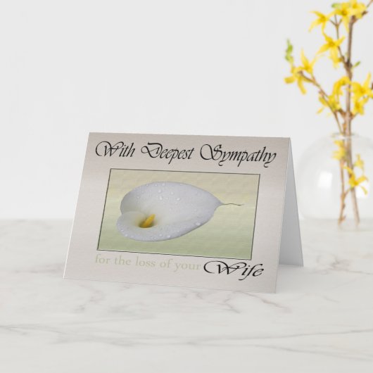 妻カードの損失のための最も深い悔やみや弔慰 カード (黄色い花)