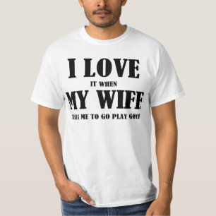 妻ゴルフTシャツが大好き Tシャツ