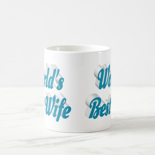 妻スカイブルーハーフ文字 コーヒーマグカップ (中央)