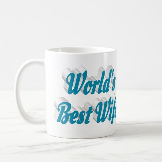 妻スカイブルーハーフ文字 コーヒーマグカップ (左)