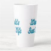 妻スカイブルー文字 カフェラテマグ (正面)